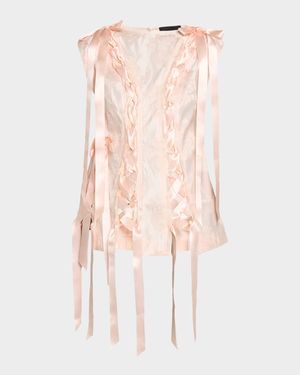 Unraveling Ribbon Brocade Top