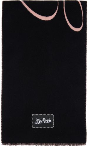 Jean Paul Gaultier Black & Pink 'Gaultier' Signature Scarf