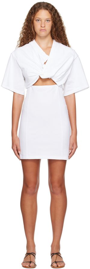 JACQUEMUS White Le Chouchou 'La Robe T-Shirt Bahia' Minidress