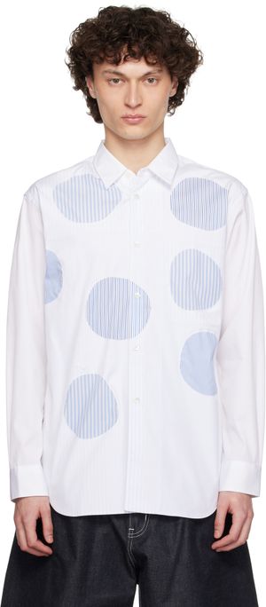 Comme des Garçons Shirt White & Blue Plain & Stripe Shirt