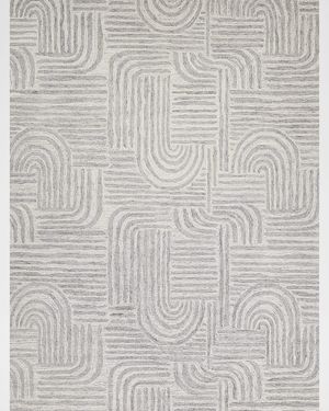 Juno Hand-Tufted Gray/Ivory Rug, 5' x 8'