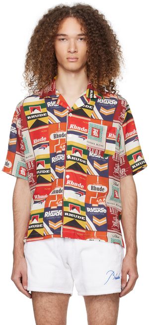 Rhude Chemise rouge à motif imprimé