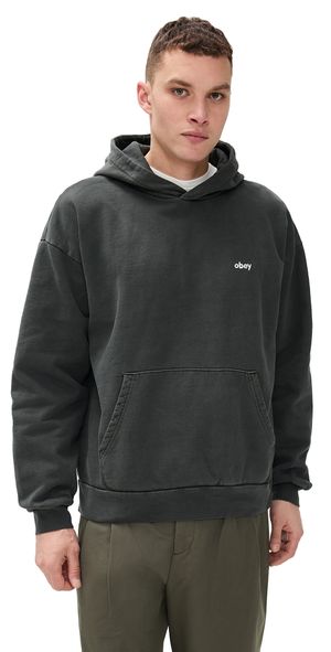 Obey Heavyweight Lowercast Pigment Hoodie Pigment Pirate Black S