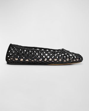 Regency Woven Leather Ballerina Flats