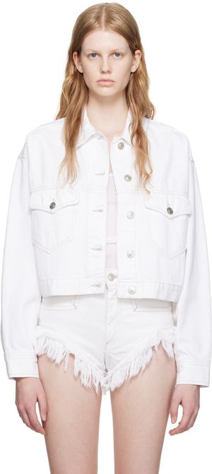 Isabel Marant Etoile White Tadia Denim Jacket