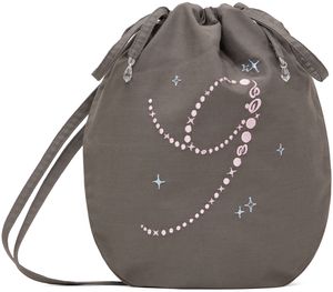 STRONGTHE Gray Embroidered Pouch