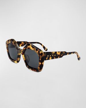 Logo Acetate Butterfly Sunglasses