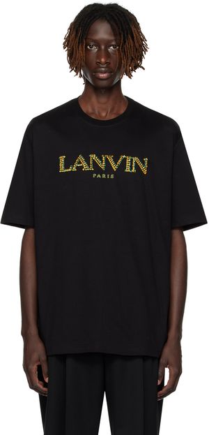 Lanvin T-shirt noir à logo brodé