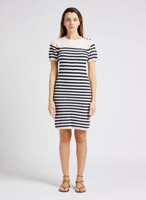 La Petite Francaise - Robe marinière col rond en coton mélangé - Taille 3 - Bleu