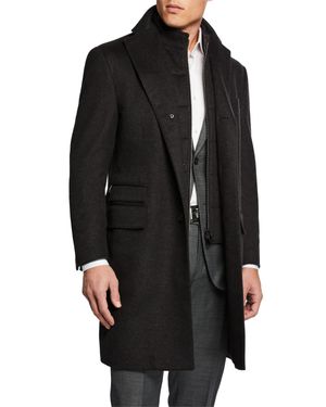 Men's ID Wool Top Coat, Gray