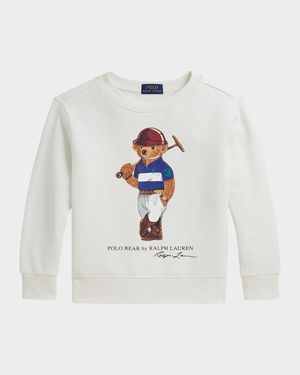 Boy's Polo Bear Cotton Fleece Sweatshirt, Size 2-7