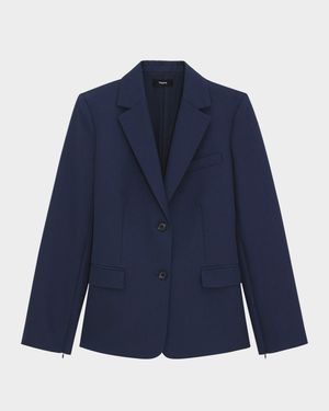 Two-Button Zip-Sleeve Jacket