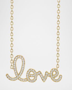 XL Diamond Love Necklace in 14K Yellow Gold