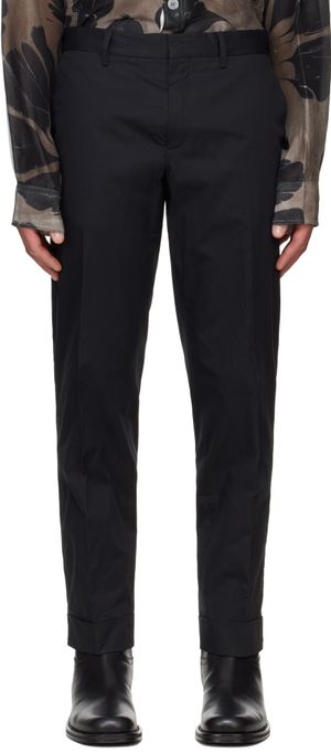 Dries Van Noten Black Cuffed Trousers