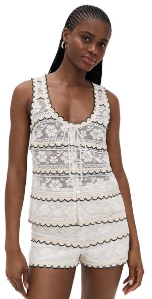 Show Me Your Mumu Take It Easy Tank French Vanilla Lace XS