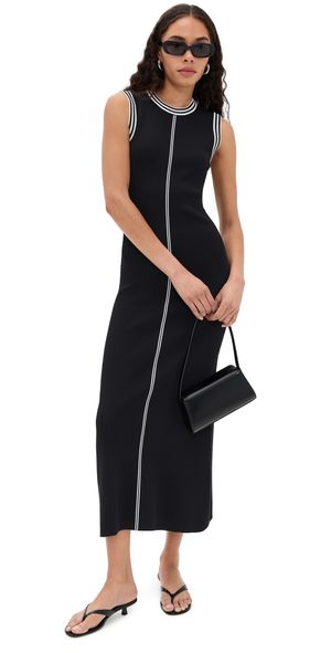 LE BOP Ringer Midi Dress White & Chocolate XL