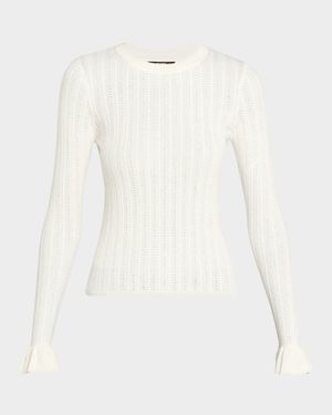 Ophelia Pointelle-Knit Top