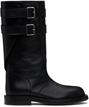 Ann Demeulemeester Black Milan Soft Biker Tall Boots