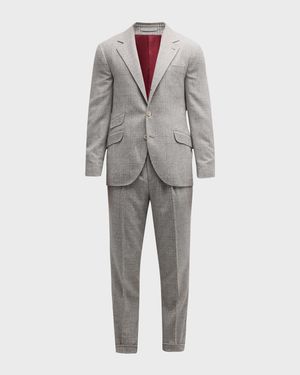 Men's Plaid Cashmere-Blend Suit