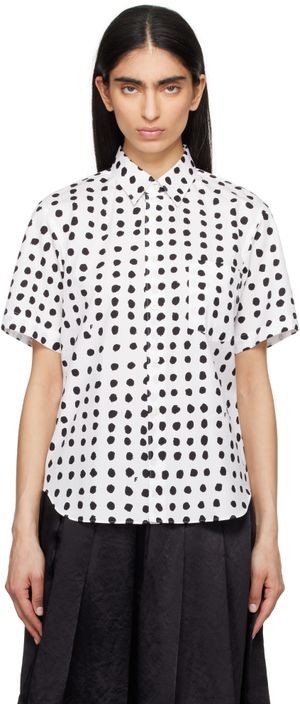 Black Comme des Garçons White Short Sleeve Shirt