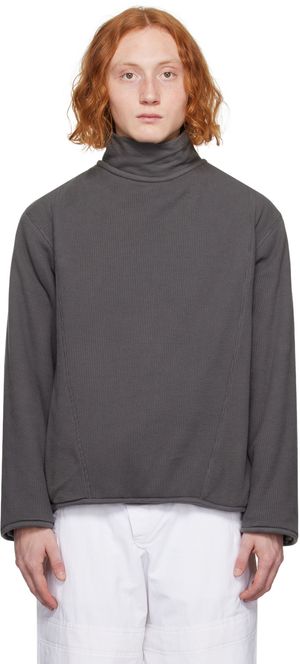 BRYAN JIMENÈZ Col roulé gris en tricot gaufré