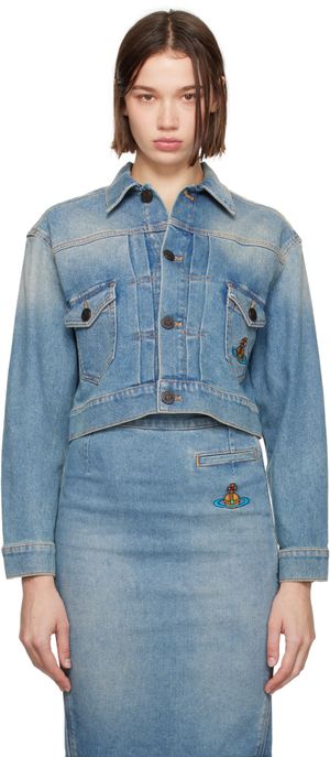 Vivienne Westwood Blouson écourté Marlene bleu en denim