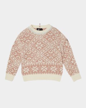 Girl's Snowflake Intarsia Sweater, Size 8-14