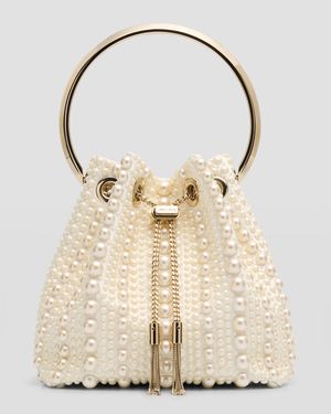 Bon Bon Pearly Satin Bucket Bag