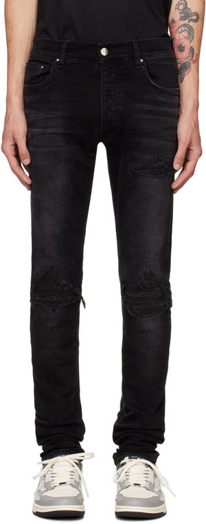 AMIRI Black MX1 Bandana Jacquard Jeans