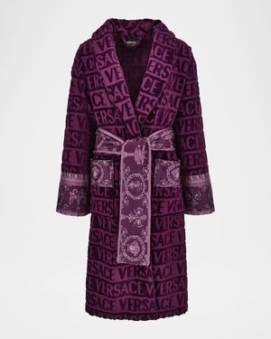 I Heart Versace Logo Terry Bathrobe