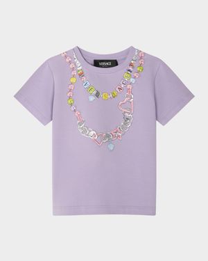 Girl's Logo-Print Necklace Graphic T-Shirt, Size 12M-4