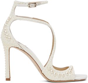 Jimmy Choo White Azia 95 Heeled Sandals