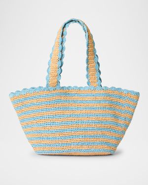 Odesa Striped Straw Tote Bag