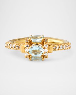 Procida Ring in 18K Yellow Gold with Aquamarine and Diamonds