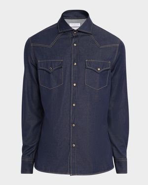 Men's Denim Snap-Front Western Shirt