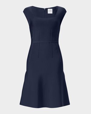 The Beatrice Seamed Cap-Sleeve Dress