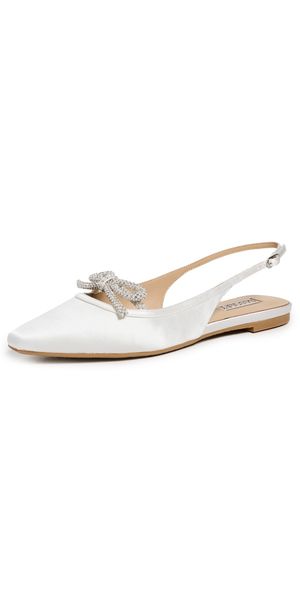 Badgley Mischka Genesis Flats White Satin 6