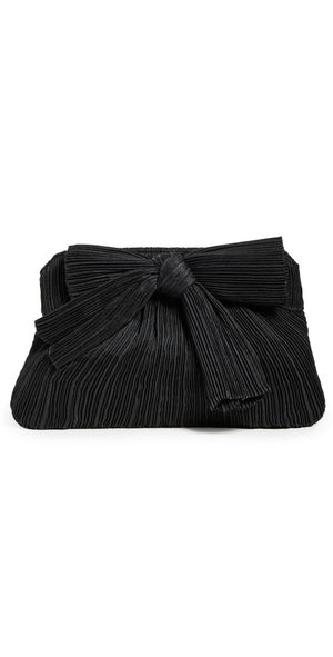 Loeffler Randall Rayne Pleated Frame Clutch with Bow Black One Size