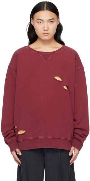 Maison Margiela Burgundy Cutout Sweatshirt
