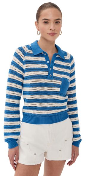 Alix of Bohemia Liza Nautical Crochet Top Nautical M