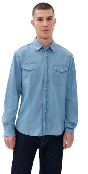Taylor Stitch The Glacier Selvedge Shirt Washed Indigo Denim 42