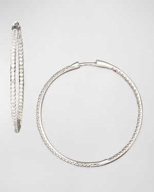 30mm Micro Pave Diamond Hoop Earrings in 18K Yellow Gold