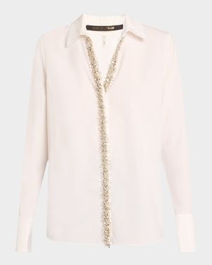 Gabbay Embellished Button-Down Blouse