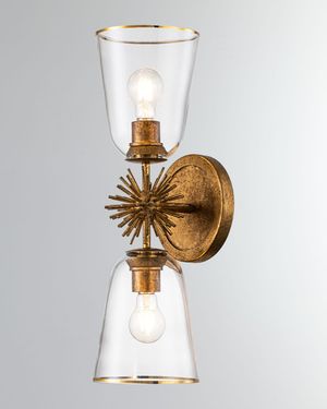 Staring 2-Light Sconce in Gold Leaf