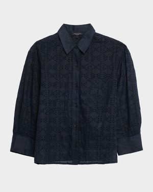 Lucia Embroidered Button-Front Shirt