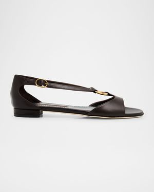 Theodo T-Strap Leather Sandals