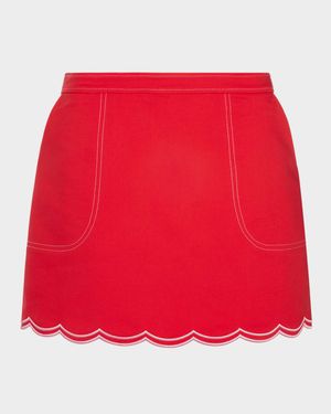 Cheryl Scallop-Hem Mini Skirt