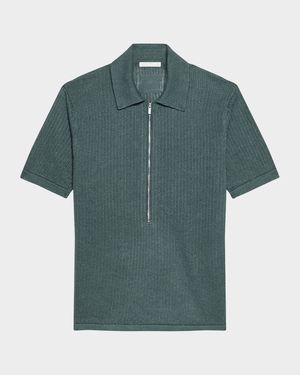 Men's Half-Zip Fine-Gauge Polo Shirt