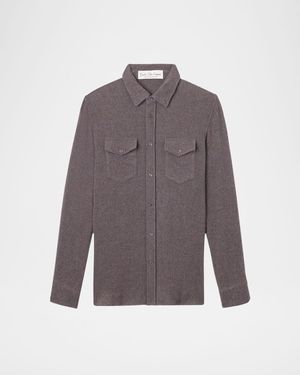 Cashmere Two-Pocket Amethyst Button-Down Shirt