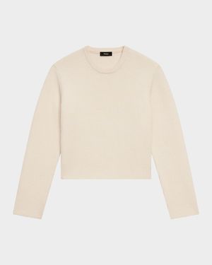 Boxy Felted Wool-Cashmere Pullover Sweater